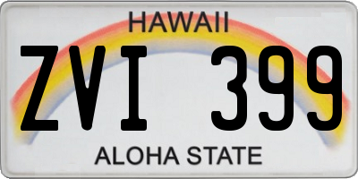 HI license plate ZVI399
