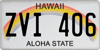 HI license plate ZVI406