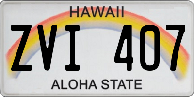 HI license plate ZVI407