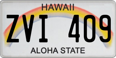 HI license plate ZVI409