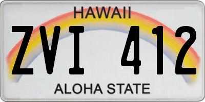 HI license plate ZVI412