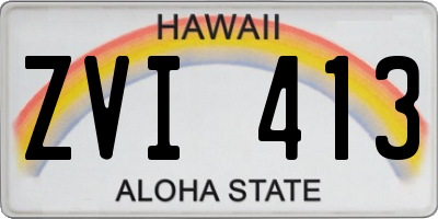 HI license plate ZVI413