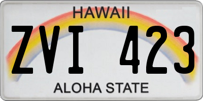 HI license plate ZVI423