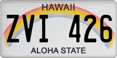 HI license plate ZVI426