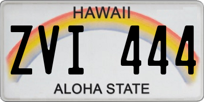 HI license plate ZVI444