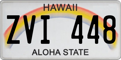 HI license plate ZVI448