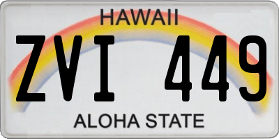 HI license plate ZVI449