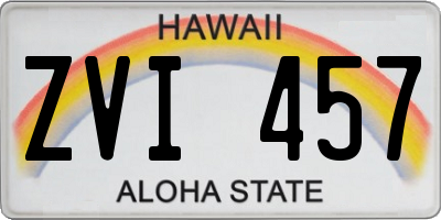 HI license plate ZVI457