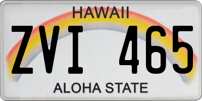 HI license plate ZVI465
