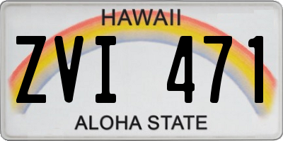 HI license plate ZVI471