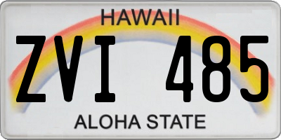 HI license plate ZVI485
