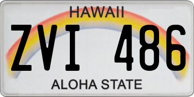 HI license plate ZVI486