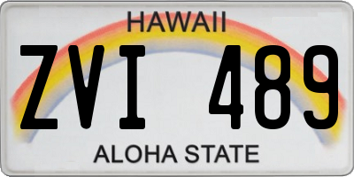 HI license plate ZVI489