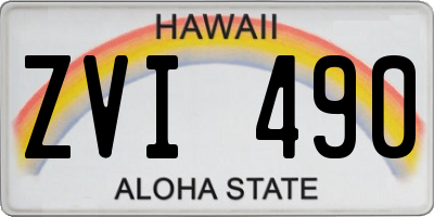 HI license plate ZVI490