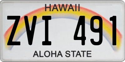 HI license plate ZVI491