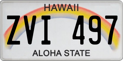 HI license plate ZVI497