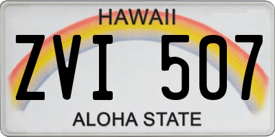 HI license plate ZVI507