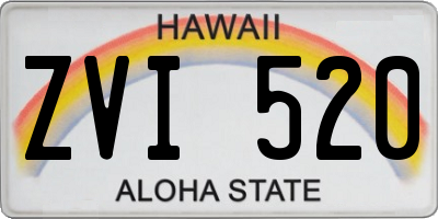 HI license plate ZVI520