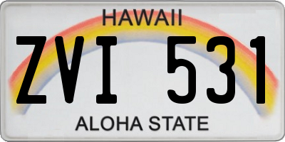 HI license plate ZVI531