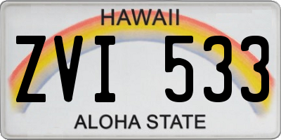 HI license plate ZVI533