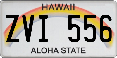 HI license plate ZVI556