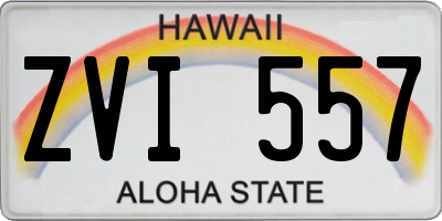 HI license plate ZVI557