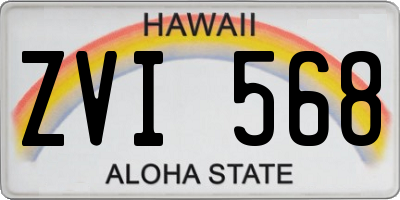 HI license plate ZVI568