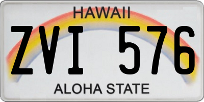 HI license plate ZVI576