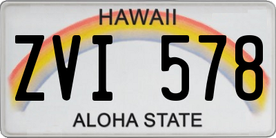 HI license plate ZVI578