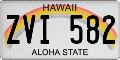HI license plate ZVI582