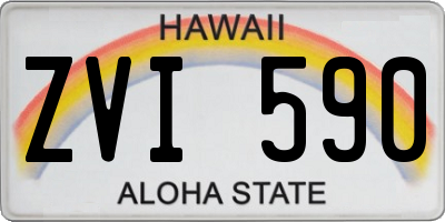 HI license plate ZVI590