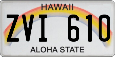 HI license plate ZVI610
