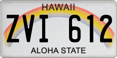 HI license plate ZVI612