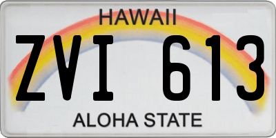 HI license plate ZVI613