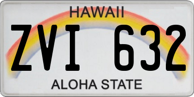 HI license plate ZVI632
