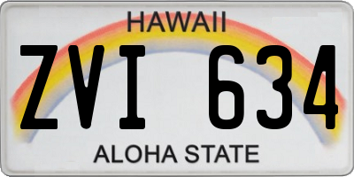 HI license plate ZVI634