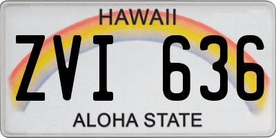 HI license plate ZVI636