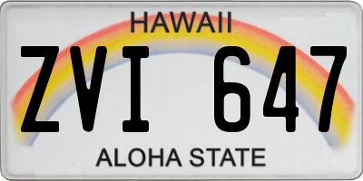HI license plate ZVI647