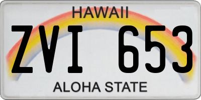 HI license plate ZVI653