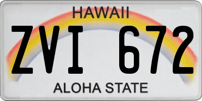 HI license plate ZVI672