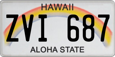 HI license plate ZVI687