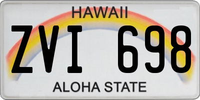 HI license plate ZVI698