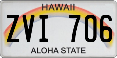 HI license plate ZVI706