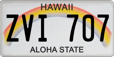 HI license plate ZVI707