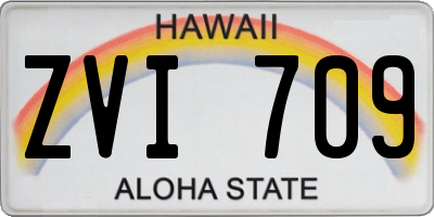 HI license plate ZVI709