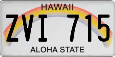 HI license plate ZVI715