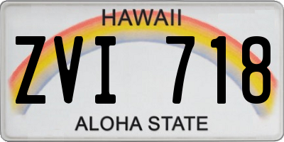 HI license plate ZVI718