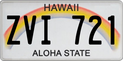 HI license plate ZVI721
