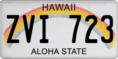 HI license plate ZVI723