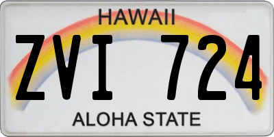 HI license plate ZVI724